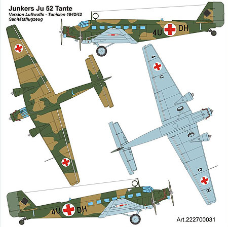 Ju-52/3m Military ambulance of German Luftwaffe DAK Tunisia 1942/1943<br /><a href='images/pictures/ETH_Arsenal/222700031.jpg' target='_blank'>Full size image</a>